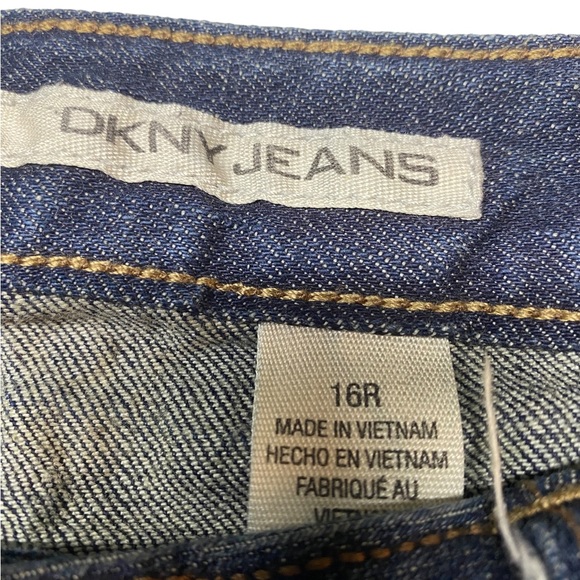 DKNY Rustic Distressed Plus Size Jeans Denim Pants Straight Leg Size 16R - Picture 3 of 5